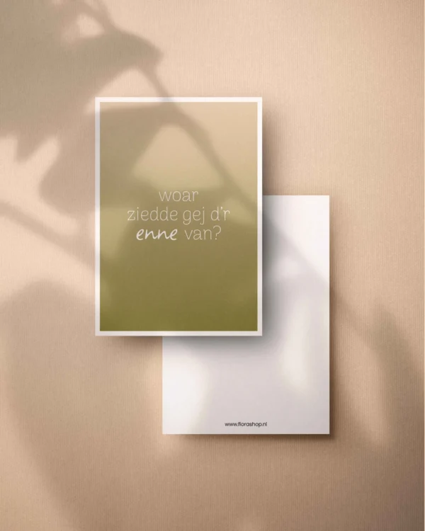 Wenskaarten in 't plat - set van 8