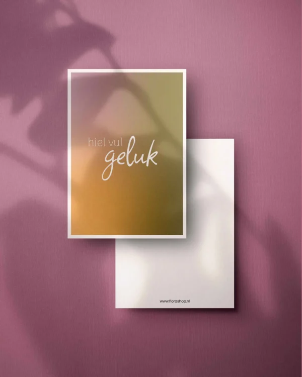 Wenskaarten in 't plat - set van 8