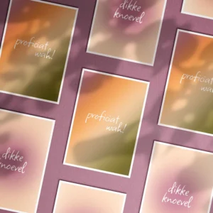 Wenskaarten in 't plat - set van 8