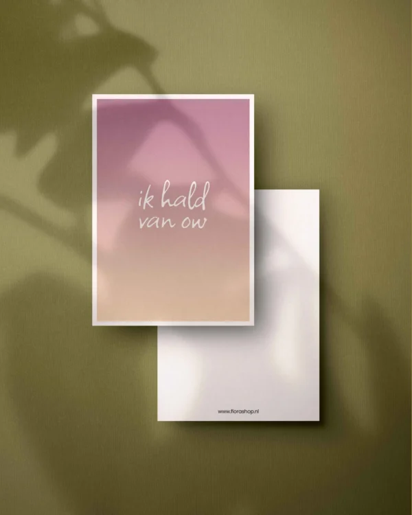 Wenskaarten in 't plat - set van 8